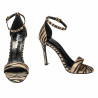 Women sandals 1349 satin zebra beige