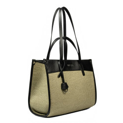 Women beach bag 045g 01 black napa+rafie sand olive