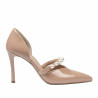 Women stylish, elegant shoes 1350 patent beige