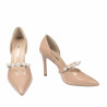 Women stylish, elegant shoes 1350 patent beige