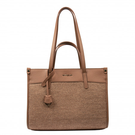 Women beach bag 045g camel+rafie caramel