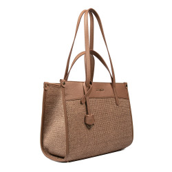 Women beach bag 045g camel+rafie caramel