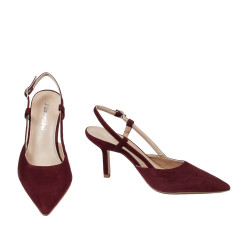 Women sandals 1344 bordo velour