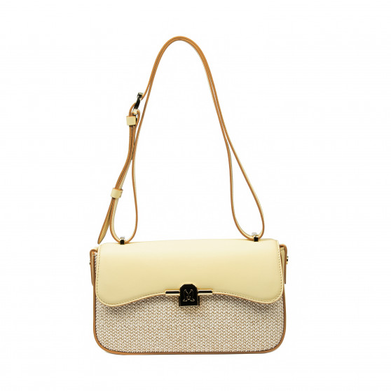 Women shoulder bag 046g butter yellow+rafie