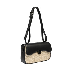 Women shoulder bag 046g 01 black napa+rafie