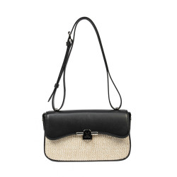 Women shoulder bag 046g 01 black napa+rafie