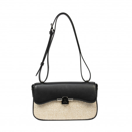 Women shoulder bag 046g 01 black napa+rafie