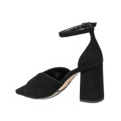 Women sandals 1346 black velour