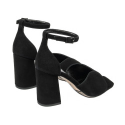 Women sandals 1346 black velour