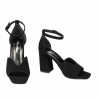 Women sandals 1346 black velour