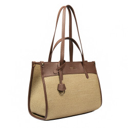Women beach bag 045g brown cognac+rafie