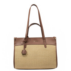Women beach bag 045g brown cognac+rafie