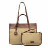 Women beach bag 045g brown cognac+rafie
