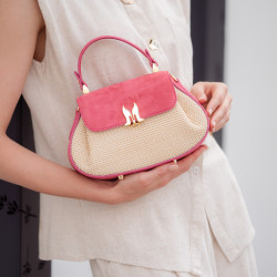 Women hand bag 042g suede pink zmeura+rafie lifestyle