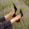 Women stylish, elegant shoes 1350 patent black lifestyle