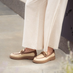 Women casual shoes 6092 rafie beige combined lifestyle