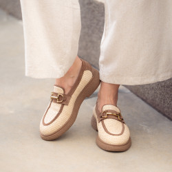 Women casual shoes 6092 rafie beige combined lifestyle