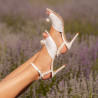 Women sandals 1351 satin white lifestyle