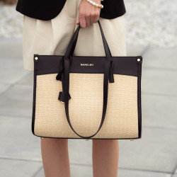 Women beach bag 045g black napa+rafie lifestyle