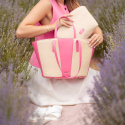 Women beach bag 044g 01 pink barbie+rafie