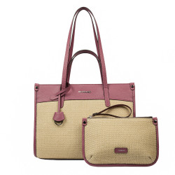 Women beach bag 045g 01 pink zmeura+rafie