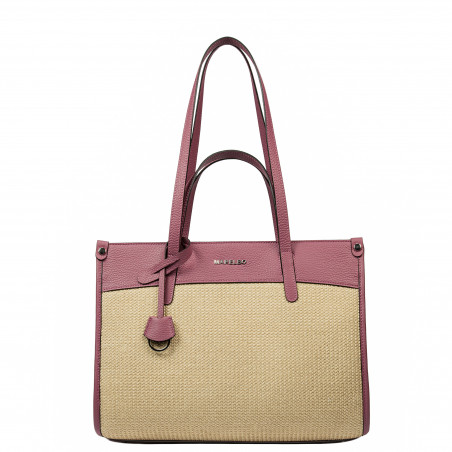 Women beach bag 045g 01 pink zmeura+rafie