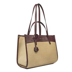 Women beach bag 045g 01 burgundy+rafie