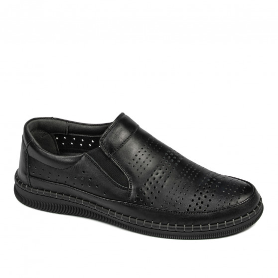 Men loafers, moccasins 925 black