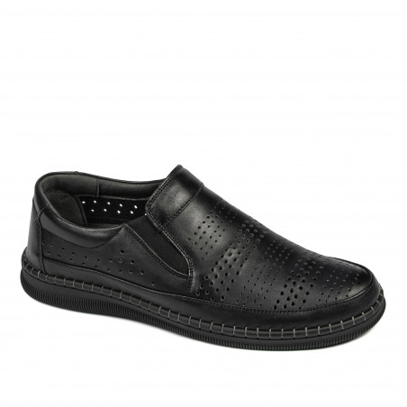 Men loafers, moccasins 925 black
