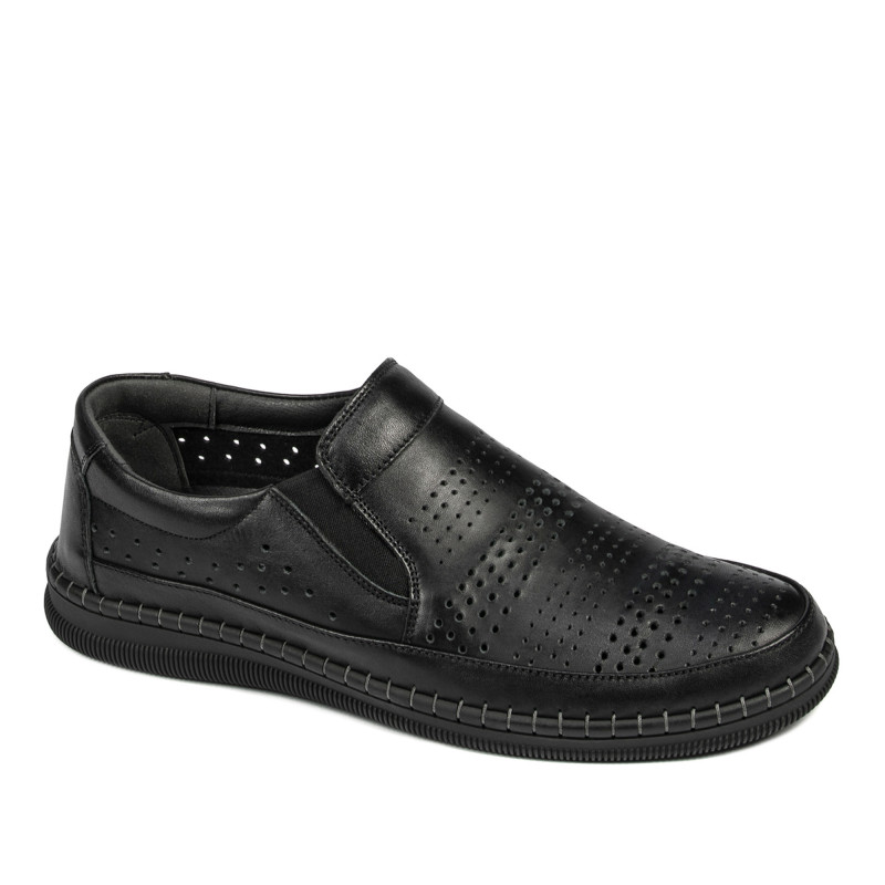 Men loafers, moccasins 925 black