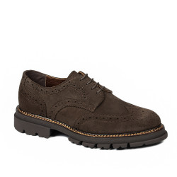 Men casual shoes 989 brown velour