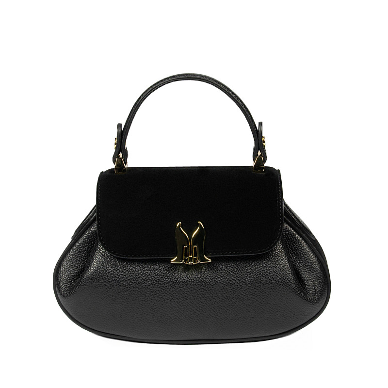 Women hand bag 042g bufo black+biz black