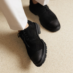 Men casual shoes 989 black velour lifestyle