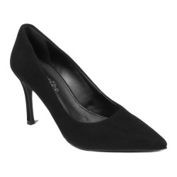 Women stylish, elegant shoes 1320 black velour