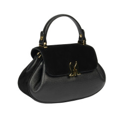 Women hand bag 042g bufo black+biz black