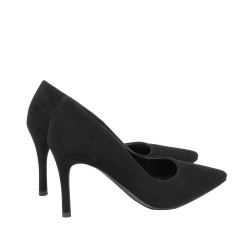 Women stylish, elegant shoes 1320 black velour