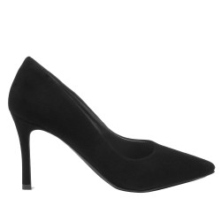 Women stylish, elegant shoes 1320 black velour