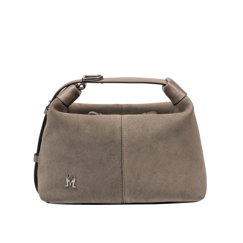 Women hand bag 037g 01 suede sandstone