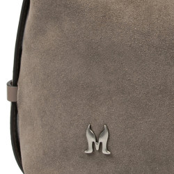 Women hand bag 037g 01 suede sandstone
