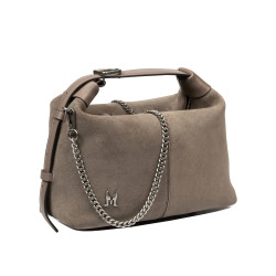 Women hand bag 037g 01 suede sandstone