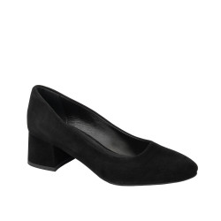 Women stylish, elegant shoes 1331 black velour