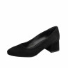Women stylish, elegant shoes 1331 black velour