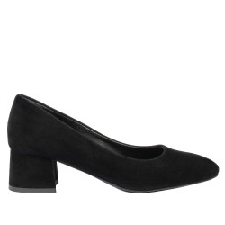 Women stylish, elegant shoes 1331 black velour