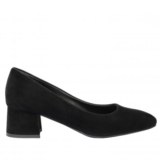 Women stylish, elegant shoes 1331 black velour