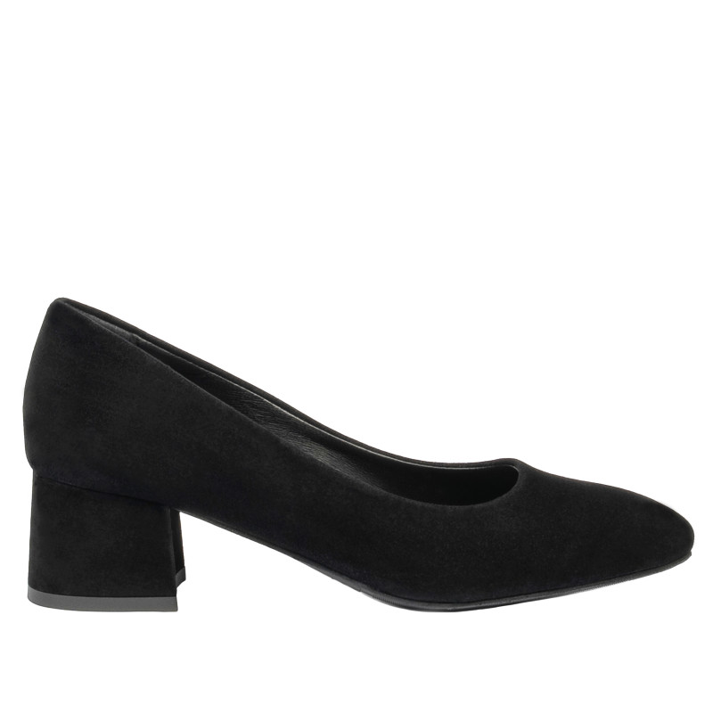 Women stylish, elegant shoes 1331 black velour