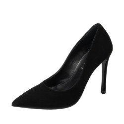 Women stylish, elegant shoes 1302 black velour