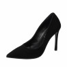 Women stylish, elegant shoes 1302 black velour