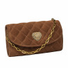 Women shoulder bag 048g suede brown