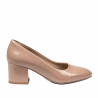 Women stylish, elegant shoes 1356 patent beige