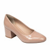 Women stylish, elegant shoes 1356 patent beige